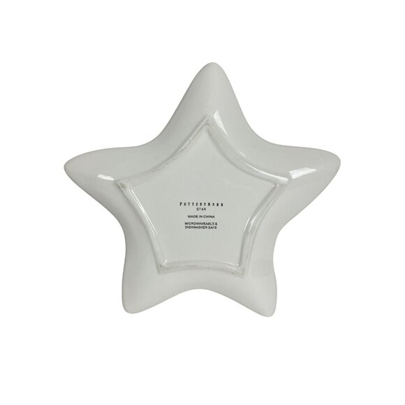 Pottery Barn Star Country White Rustic Brown Edge 10 in Appetizer Dessert Plate - Picture 2 of 5